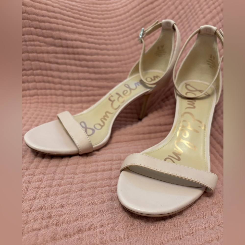 Sam Edelman Patti Nude Leather Ankle Strap Sandals Size 9 - Picture 3 of 12